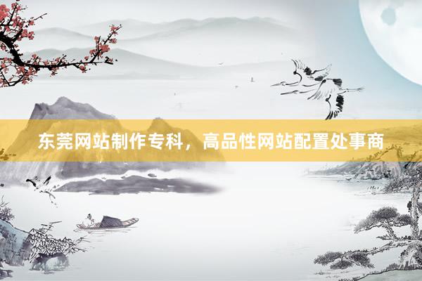 东莞网站制作专科，高品性网站配置处事商